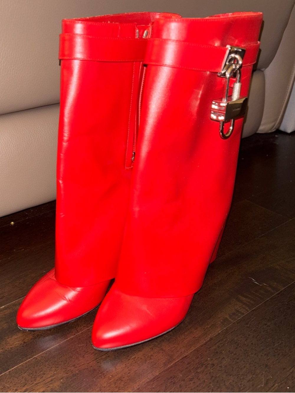 Givenchy Red Ankle Boots - Picture 6 of 8
